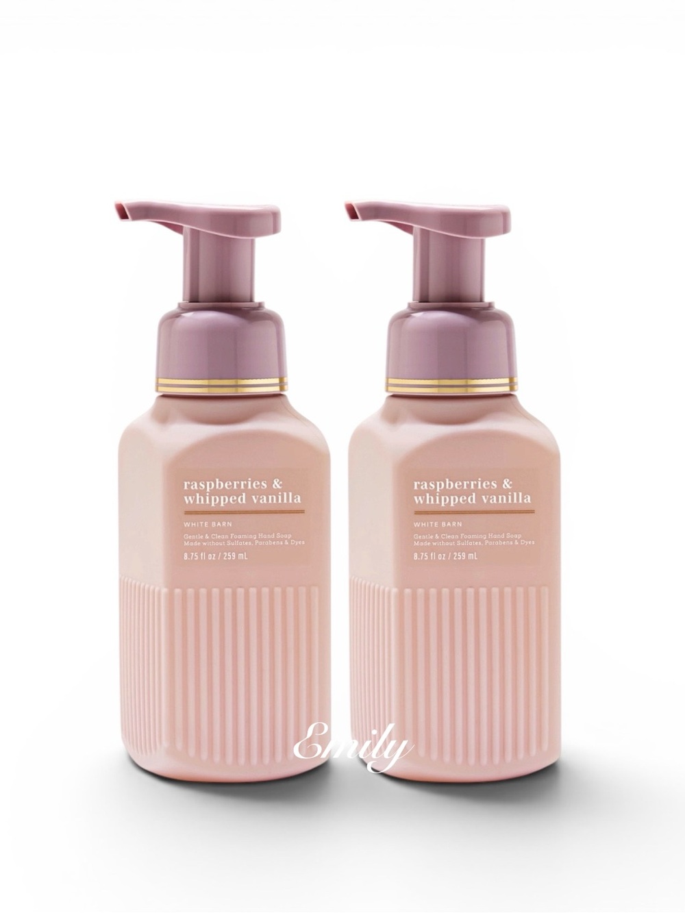 NEW 2-Pc LUXE Raspberries & Whipped Vanilla Foaming Hand Soap 8.75 fl oz Set